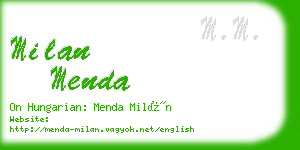 milan menda business card